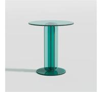 ZDFTGKM Tavolino moderno in acrilico, elegante, rotondo, con piedistallo, multiuso, per soggiorno, camera da letto e ufficio (verde)