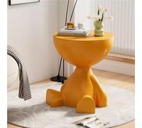 ZDFTGKM Tavolino rotondo circolare, elegante comodino leggero, tavolino con contenitore, mobili decorativi moderni per soggiorno, camera da letto, ufficio (arancione)