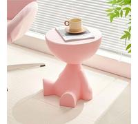 ZDFTGKM Tavolino rotondo circolare, elegante comodino leggero, tavolino con contenitore, mobili decorativi moderni per soggiorno, camera da letto, ufficio (rosa)