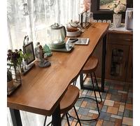 ZDFTGKM Tavolo da Bar in Legno - Rettangolare, Altezza bancone, Stile Pub Rustico con Gambe a Slitta in Metallo - Perfetto Dietro Un Divano o Una Poltrona - 160 cm L x 45 cm P x 105 cm A