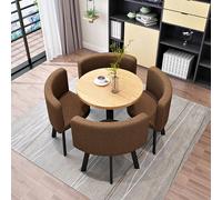 ZDFTGKM Tavolo da pranzo rotondo per 4 con sedie, marmo e sedie, set di quattro sedie e set di sedie, combinazione caffè balcone soggiorno (colore: