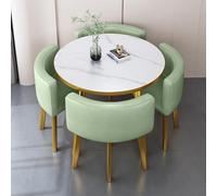 ZDFTGKM Tavolo da pranzo rotondo per 4 con sedie, marmo e sedie, set di quattro sedie e set di sedie, combinazione caffè balcone soggiorno (colore: