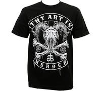 ZDFUXDSRA Thy Art is Murder Baphomet Skull T-Shirt Black