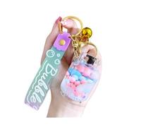 ZDHC Creativo Gas Lattine Quicksand Portachiavi Acrilico Olio Liquido Fluttuante Cilindro di Movimento Portachiavi Chiave Auto Borsa Ciondolo per le, bianco, Taglia unica