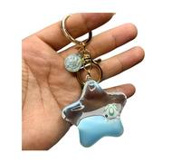 ZDHC Portachiavi a forma di balena galleggiante con pentacolo, carino Kawaii Motion Liquid Quicksand Ocean Animal portachiavi chiavi auto ciondolo per le donne, Polipo, Taglia unica