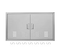 ZDHFFFUK Porta per Barbecue a Doppio Accesso 31 L x 24 A Pollici, Porta per Barbecue con Struttura a Parete in Acciaio Inossidabile Verticale, Porta per Cucina Esterna per Isola Barbecue, Stazione PE