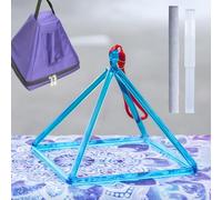 ZDHGHA Piramide di Cristallo canterino Piramide di Cristallo canterino in Quarzo Blu Trasparente Strumento Musicale curativo for la Meditazione curativa del Suono Accessori(8 inch+Bag)