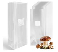 Zdhsufnvw 60 Pezzi Trasparenti 18 x 35 cm Sacchetti per Coltivazione Funghi Mushroom Grow Bag con Filtro Set per la Coltivazione di Funghi Accessori per Coltivazione di Funghi per Coltivare Funghi
