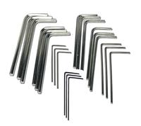 ZDingTech Set di 21 mini chiavi esagonali, set di mini chiavi esagonali argento, micro chiavi a brugola imperiali a forma di L, 0,028, 0,035, 0,05, 1/16", 5/64", 3/32", 7/64", ogni 3 set.