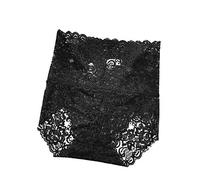 ZDJH Mutande in pizzo da donna senza cuciture, senza cuciture, a vita alta, morbide, comode, per hipster scavate, trasparenti, classiche, postpartum, taglio cesareo, mutandine sexy, Nero , M