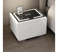 ZDJZMGZ Comodini intelligenti con stazione di ricarica, porta USB, comodino con LED a 3 colori, moderno comodino con cassetti, comodino laterale per camera da letto (colore: 2 cassetti, dimensioni: 50