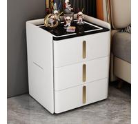 ZDJZMGZ Comodino con stazione di ricarica e porte USB, comodino bianco con ripiano aperto, comodini a LED moderni, comodino intelligente per camera da letto e hotel