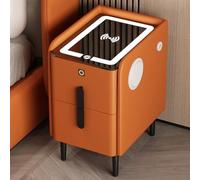 ZDJZMGZ Comodino intelligente con 2 cassetti, comodino con stazione di ricarica, comodino a LED per camera da letto, hotel e ufficio, comodini con contenitore (colore: arancione, dimensioni: 30 cm)