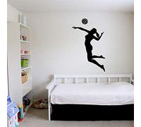Zdklfm69 Adesivi Murali Adesivi da Parete Pallavolo Girl Decal Wall Art Pallavolo Sport per la casa e la Decorazione del Campo da pallavolo 84x132cm