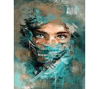 Zdklfm69 Dipingi con i Numeri Dipingere con i Numeri Bellezza Figura Immagine Fai da Te Dipinto a Mano Pittura a Olio Foto Personalizzata Decorazione della casa 40x50cm