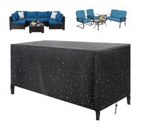 ZDLLDZ Copertura per Mobili da Esterno 190x45x85cm / LxPxA Impermeabile Copertura per Tavolo da Patio con Antivento Fibbia, Copridivano da Giardino in Tessuto 420d, Resistente Ai Raggi UV - Nero