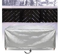 ZDLLDZ Copertura per Mobili da Giardino 395x295x50 cm Impermeabile e Antivento in Tessuto Oxford 420D, Telo Protettivo Antineve per Tavoli e Sedie da Esterno, Argento
