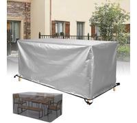 ZDLLDZ Copertura Tavolo Esterno 160x95x40 cm Telo Copridivano da Esterno e Mobili da Giardino, Copritavolo Impermeabile e Antivento in Tessuto Oxford 420D Alta Resistenza, Argento