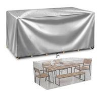 ZDLLDZ Copertura Tavolo Esterno Impermeabile 100x55x35 cm | Telo per Mobili da Giardino e Divano in Tessuto Oxford 420D | Copritavolo Rettangolare Protettivo Anti-UV, Argento