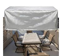 ZDLLDZ Coperture per Mobili da Giardino 395x295x35 cm Resistente allo Strappo 420D Oxford Copritavolo Telo Copri Tavolo Esterno Impermeabile Telo Protettivo, Antivento, Antineve, Argento