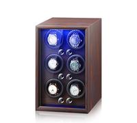 ZDMZR Caricatore Automatico per Orologi per 2/4/6 Orologi 5 Modalità di Rotazione con Motore Silenzioso Alimentato Tramite USB con Luce LED Scatola Carica Orologi Silenziosa Ed Elegante(Brown,35.5cm/1