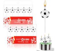 ZDNT 10 Pcs Candele da Calcio Candeline a Forma di Calcio per Torta Candele a Forma di Pallone da Calcio Topper per Cupcake a Calcio Decorazioni per Festa di Compleanno Regali per Ragazzi Bambini