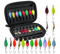 ZDNT 16 Pezzi Cucchiaini da Pesca Esche,Esche Artificiali Spinning,Cucchiaio da Pesca Trota,Cucchiaino Esca da Pesca,Esche Artificiali da Pesca,Esche Rotanti per Trota, Pesce Persico, Luccio
