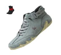 ZDOUXUAN Scarpe a Piedi Nudi Stivali a Piedi Nudi Impermeabili da Uomo Scarpe da Ginnastica Piatte Antiscivolo a metà Polpaccio for Escursioni a Piedi(Green,41 EU)