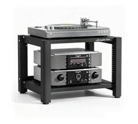 ZDOYUN Mobile Stereo Hi Fi Rack HiFi, Mobile A 2/3/4/5 Ripiani per TV | Supporto Per Supporti Video Con Ripiano Regolabile, Ripiano Angolare Per Armadietto Stereo(Nero,2 tier 60x50x40CM)