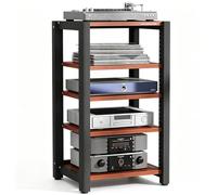 ZDOYUN Mobile Stereo Hi Fi Rack HiFi, Mobile A 2/3/4/5 Ripiani per TV | Supporto Per Supporti Video Con Ripiano Regolabile, Ripiano Angolare Per Armadietto Stereo(Brown,5 tier 60x50x100CM)