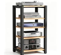 ZDOYUN Mobile Stereo Hi Fi Rack HiFi, Mobile A 2/3/4/5 Ripiani per TV | Supporto Per Supporti Video Con Ripiano Regolabile, Ripiano Angolare Per Armadietto Stereo(Natural,5 tier 60x50x100CM)
