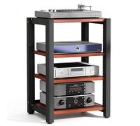 ZDOYUN Mobile Stereo Hi Fi Rack HiFi, Mobile A 2/3/4/5 Ripiani per TV | Supporto Per Supporti Video Con Ripiano Regolabile, Ripiano Angolare Per Armadietto Stereo(Brown,4 tier 60x50x85CM)