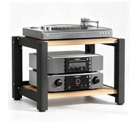 ZDOYUN Mobile Stereo Hi Fi Rack HiFi, Mobile A 2/3/4/5 Ripiani per TV | Supporto Per Supporti Video Con Ripiano Regolabile, Ripiano Angolare Per Armadietto Stereo(Natural,2 tier 60x50x40CM)