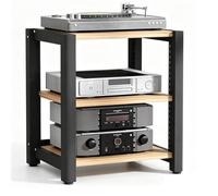 ZDOYUN Mobile Stereo Hi Fi Rack HiFi, Mobile A 2/3/4/5 Ripiani per TV | Supporto Per Supporti Video Con Ripiano Regolabile, Ripiano Angolare Per Armadietto Stereo(Natural,3 tier 60x50x64CM)