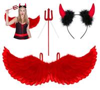 ZDQC 3 Pezzi Ali d Angelo,Ali di Piuma,Ali d Angelo,Ali d Angelo Costume,Ali d Angelo Decorative,Costume Halloween da Angelo,Ali Carnevale,CarnevaleCostume,Ali Angelo Piumate