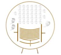ZDQC Kit arco per palloncini in metallo da 1,5 m, arco per palloncini rotondo oro, kit cornice per cerchio di palloncini, supporto per ghirlanda di palloncini, arco nuziale rotondo, set di supporti pe