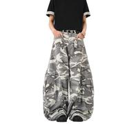 ZDSUHYIW Baggy Jeans Donna E Uomo Denim Pantaloni Y2K Cltohes Streetwear Stampato Patchwork Maschile Jeans Pantaloni Dritti Pantaloni Con Gamba Larga Streetwear Hip Hop Jeans Jeans, mimetico, L