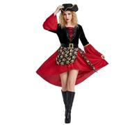 ZDSUHYIW Costume da donna per cosplay, da Babbo Natale, comodo, elegante, per il tempo libero, feste, traspirante, taglie grandi, mago, pirati, uniforme della polizia, per Halloween, Natale