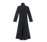 ZDSUHYIW Costume di Halloween da uomo, trench sacerdote, cappotto romano, colletto alto, medievale, gioco di ruolo, piccolo maglione per Pasqua, festival, spettacoli sul palcoscenico, cosplay