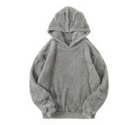 ZDSUHYIW Felpa con cappuccio da uomo in pile, con orecchie da orso, cappuccio invernale, calda, a maniche lunghe, per il tempo libero, felpa in pile, grigio., L