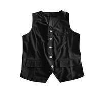 ZDSUHYIW Giubbotto da uomo a spina d'affari in velluto a coste senza maniche gilet senza maniche per affari matrimonio elegante gilet da uomo formale festa di nozze gilet in cotone, Nero , XXL