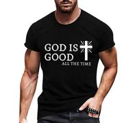 ZDSUHYIW Magliette da uomo con motivo a lettere di Gesù magliette basic traspiranti magliette sportive sciolte, magliette a maniche corte, magliette divertenti maglietta sportiva per, Nero , M