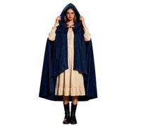 ZDSUHYIW Mantello da donna con cappuccio, mantello medievale, mantello rinascimentale, comodo, elegante, per il tempo libero, cappotto lungo per carnevale, Halloween, costume da vampiro, strega