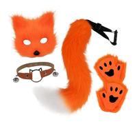 ZDSUHYIW Set di costume con maschera Therian e coda, costume da volpe e coda, elegante, comodo, casual, vintage, leggero, moderno, accessorio per carnevale, Halloween
