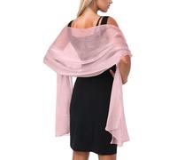 ZDSUHYIW Stola da donna in raso e chiffon, per abito da sera, elegante, colorata, morbida, per abiti da sposa, comoda ed elegante, per il tempo libero, feste, matrimoni, regalo, Colore: rosa., Taglia