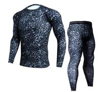 ZDSUHYIW Tuta intima da moto, da uomo, a compressione, per il fitness, per il fitness, per la compressione e per il corpo, per il jogging, ad asciugatura rapida, Blu scuro, XXL