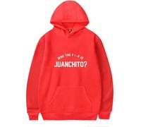 ZDSYDJX Leiva Who The FK is Juanchito 2025 Hoodie Felpa con Cappuccio, Donna Casual Manica Lunga,Rosso,3XL