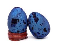 ZDVHOMCB Beautiful Color electroplated Agate Crystal Ball Egg Witchcraft Home Decoration (Color : Blue Plating, Size 10pcs)