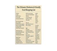 ZDVHOMCB Cholesterol-Friendly Foods Poster - Heart-Healthy Eating Guide Canvas Art, Nutritional Chart & Kitchen Wall Decor for a Health-Conscious Home Unframed,16x24inch(40x60cm)