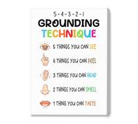 ZDVHOMCB Emotional Regulation Visual Guide Poster - Grounding Exercises for Kids & Teens, School Psychology Resources, Calming Zone Decor Unframed,16x24inch(40x60cm)